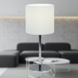 First Choice Lighting Chrome Touch Operated Table Lamp With White Pleat Shade - thumbnail 8