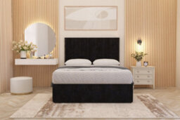 Somnior Beds Somnior Austin Divan Bed Set With Midnight Pocket Sprung Mattress And Headboard Black Plush - thumbnail 1