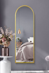 "MirrorOutlet The Arcus - Gold Framed Arched Leaner / Wall Mirror 63"" X 21"" (160Cm X 53Cm)" - thumbnail 2