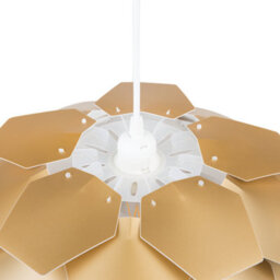 Wyld And Coco Pine Cone Pendant Lamp In Gold - Large Scandinavian-Inspired Sculptural Shade, Adjustable Height - thumbnail 6