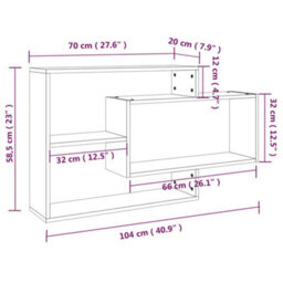 Vidaxl Wall Shelf Brown Oak 104X20X58.5 Cm Engineered Wood - thumbnail 3