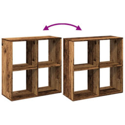 Berkfield Room Divider Bookcase Old Wood 69.5X29X69.5 Cm Engineered Wood - thumbnail 8