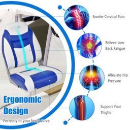 Gainoom Set Of 2 High Back Boat Seat Folding Fishing Boat Chair W/ Long Fixation Strap - thumbnail 9