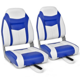 Gainoom Set Of 2 High Back Boat Seat Folding Fishing Boat Chair W/ Long Fixation Strap - thumbnail 1