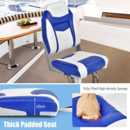 Gainoom Set Of 2 High Back Boat Seat Folding Fishing Boat Chair W/ Long Fixation Strap - thumbnail 4
