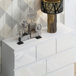 SquareBoxx Fairfield Minimalist Large Chest Of Drawers 7 Draw In Gloss White - thumbnail 3