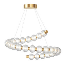Luminosa Lighting Luminosa Amulet Swirl Modern Pendant Ceiling Light Gold 3000K 1900Lm Glass Shade - thumbnail 1