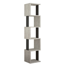 Decortie Piri Ancient White- Anthracite Grey 5 Tier Tall Freestanding Bookcase (H) 161Cm - thumbnail 2