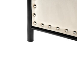 Wyld And Coco Industrial Chic Double Bed Black - Metal Frame, Slatted Support, Fabric Headboard (4Ft6) - thumbnail 7