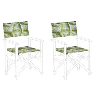 Beliani Set Of 2 Garden Chair Replacement Fabrics Cine Light Green - image 1