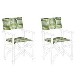 Beliani Set Of 2 Garden Chair Replacement Fabrics Cine Light Green - thumbnail 1