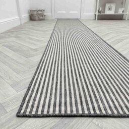 Pinstripe Indoor/outdoor Hallway Runner Rug - Durable, Reversible & Hardwearing Carpet For Home Or Garden - thumbnail 5