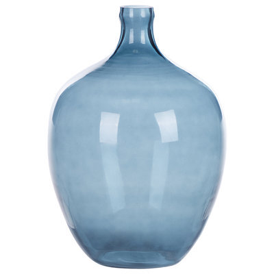 Beliani Flower Vase Roti 39 Cm Glass Blue - image 1