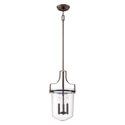 Elegant 3 Bulb Ceiling Pendant Light In Western Bronze With Led E14 40W Bulbs