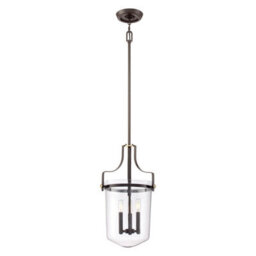 Elegant 3 Bulb Ceiling Pendant Light In Western Bronze With Led E14 40W Bulbs