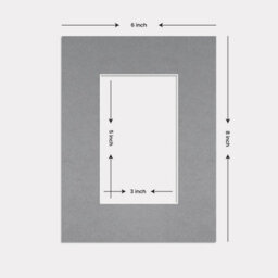 Ak Frames 8X6 Mid Grey Picture Mounts To Fit 5X3 Aperture Size - Mount Board Only (No Frame Included) - thumbnail 3