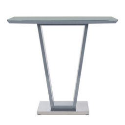 Furniture in Fashion Ilko High Gloss Bar Table Rectangular Glass Top In Grey - thumbnail 2