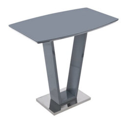 Furniture in Fashion Ilko High Gloss Bar Table Rectangular Glass Top In Grey - thumbnail 4
