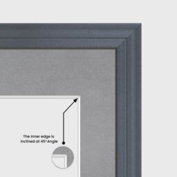 AK Frames 16X8 Dark Grey Classic Multi Photo Frame With Mid Grey Mount - Holds 3 Apertures (3X) 7X5 Photos - thumbnail 7