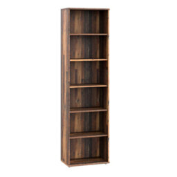 Wyld Haus Bucharest Narrow 5-Shelf Vintage Oak Wooden Bookcase 197.5Cm - thumbnail 2
