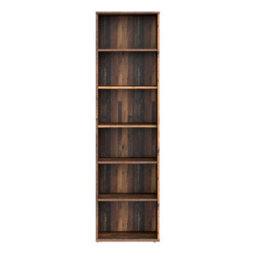 Wyld Haus Bucharest Narrow 5-Shelf Vintage Oak Wooden Bookcase 197.5Cm - thumbnail 3