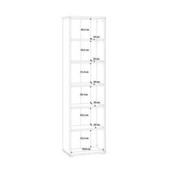 Wyld Haus Bucharest Narrow 5-Shelf Vintage Oak Wooden Bookcase 197.5Cm - thumbnail 6