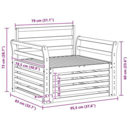 Walplus 2 Piece Outdoor Sofa Set Natural Garden Patio Seating - thumbnail 8