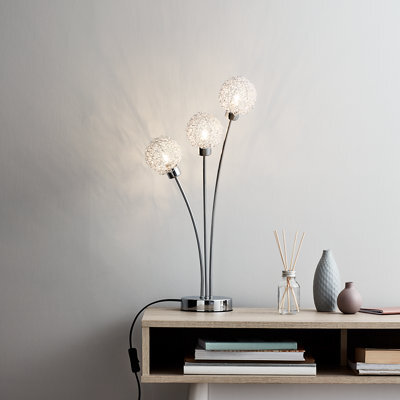 GoodHome Phaidros Spherical Chrome Effect Table Light - image 1