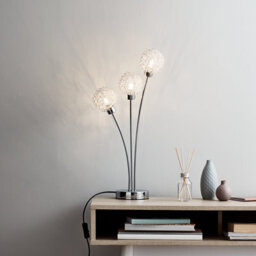 GoodHome Phaidros Spherical Chrome Effect Table Light