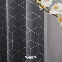 Deconovo Blackout Eyelet Curtains, Diamond Foil Printed Curtains, Thermal Curtains For Boys, 55 X 72 Inch, Dark Grey, 1 Pair - thumbnail 3