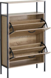 Celino Shoe Cabinet With 2 Drawers, Pull Down Mdf Wooden Shoe Storage Shelves Organizer Cupboard Shoes Rack Cabinet Freestanding - thumbnail 2