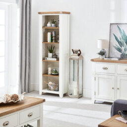 The Furniture Market Cheshire White Tall Narrow Alcove Bookcase With 4 Adjustable Shelves - thumbnail 3