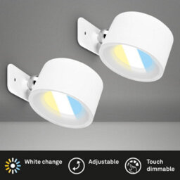 Briloner 2 X Led Wall Light Rechargeable Reading Lamp Magnet Adjustable Spotlight White - thumbnail 2