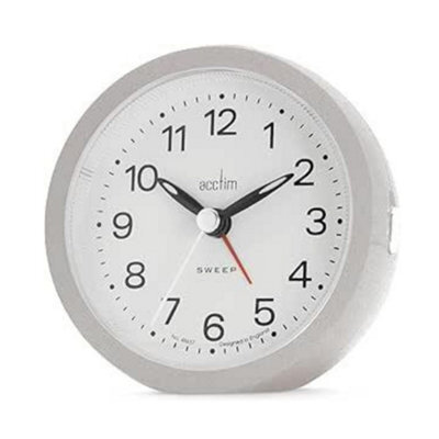 Acctim Elana Non-Ticking Analogue Alarm Clock Silver