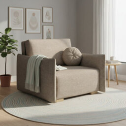 Armchair Viva Glov I With Sleep Function Storage Chipboard Foam Sinuous Spring Wooden Frame 104X98X85Cm Cappuccino - thumbnail 2