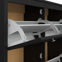 Furniture To Go Madrid Shoe Cabinet 4 Compartments In Matt Black - thumbnail 9