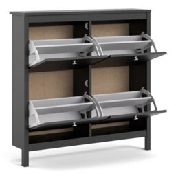 Furniture To Go Madrid Shoe Cabinet 4 Compartments In Matt Black - thumbnail 4