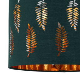 First Choice Lighting Set Of 2 Tuscan White Ceramic Lamps With Dark Green Fern Shade - thumbnail 5