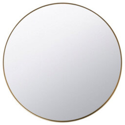 Pacific Lifestyle Round Wall Mirror Gold Metal Slim Frame 100Cm Contemporary - thumbnail 2