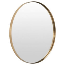 Pacific Lifestyle Round Wall Mirror Gold Metal Slim Frame 100Cm Contemporary - thumbnail 6