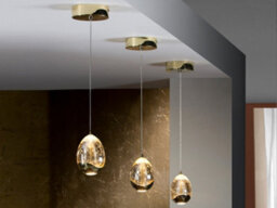 Luminosa Lighting Luminosa Rocao Single Suspension Pendant Light, Gold, Champagne - Uk Stock - thumbnail 2