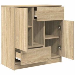 Berkfield Sideboard With Drawers And Doors Sonoma Oak 70.5X34X74.5 Cm - thumbnail 5