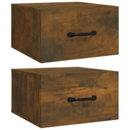 Berkfield Elegant Wall-Mounted Bedside Cabinets 2 Pcs Smoked Oak 35X35X20 Cm - thumbnail 1