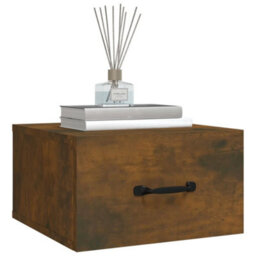 Berkfield Elegant Wall-Mounted Bedside Cabinets 2 Pcs Smoked Oak 35X35X20 Cm - thumbnail 4