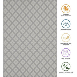 Homeart Outdoor Rugs Easy Cleaning Area Rugs For Balcony,garden,picnic,uv Weather Resistant  Grey Cream, 200 X 290 Cm - thumbnail 6