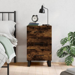 Berkfield Bedside Cabinet Smoked Oak 40X40X66 Cm Engineered Wood - thumbnail 1