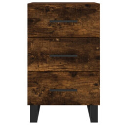Berkfield Bedside Cabinet Smoked Oak 40X40X66 Cm Engineered Wood - thumbnail 5