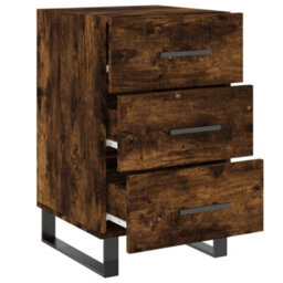 Berkfield Bedside Cabinet Smoked Oak 40X40X66 Cm Engineered Wood - thumbnail 7
