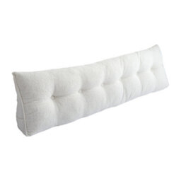 Thehotsale Off-White Triangular Teddy Fleece Headboard Cushion, 180Cm X 20Cm X 50Cm - thumbnail 4