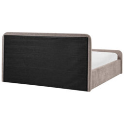 Beliani Ottoman Bed Fabric Viviers 180 X 200 Cm (Eu Super King) Taupe - thumbnail 7